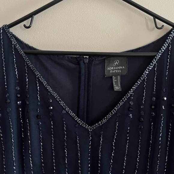 Adrianna Papell Beautiful Navy Mother of the Bride Dress - Picture 3 of 6